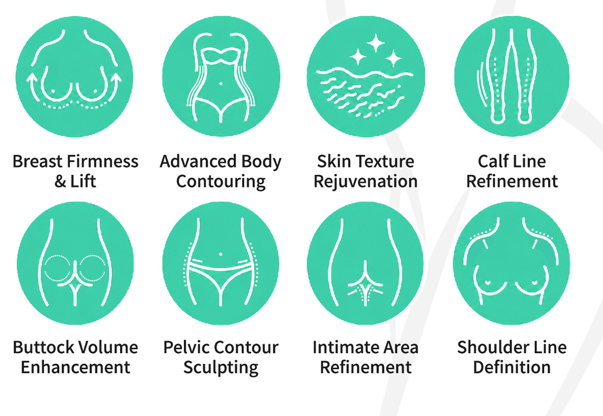 Lumeezy Body Filler areas of enhancement icons